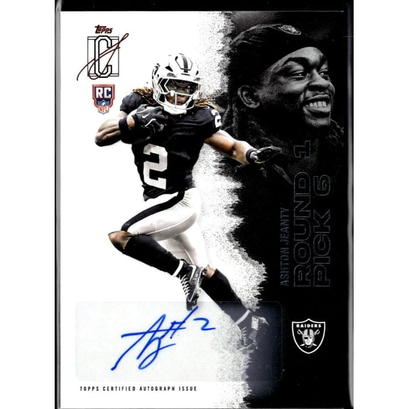 2025 Topps Signature Class Ashton Jeanty #102 RC Las Vegas Raiders NFL Autographed Football Trading Card