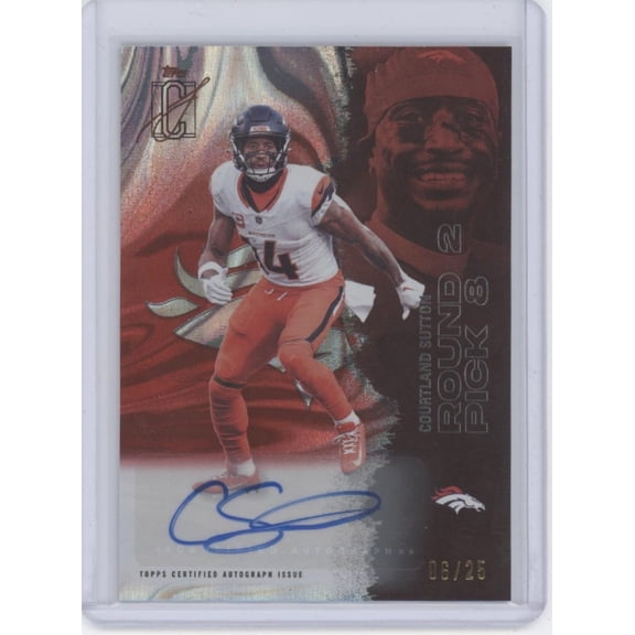 2025 Topps Signature Class Courtland Sutton #17 /25 Auto Denver Broncos NFL Autographed Football Trading Card