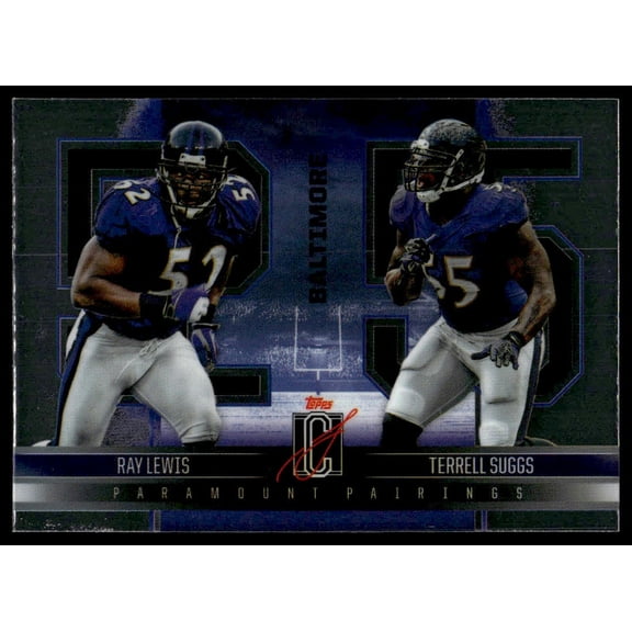 2025 Topps Signature Class Paramount Pairings Ray Lewis Terrell Suggs Baltimore Ravens #PP-14 Football Card