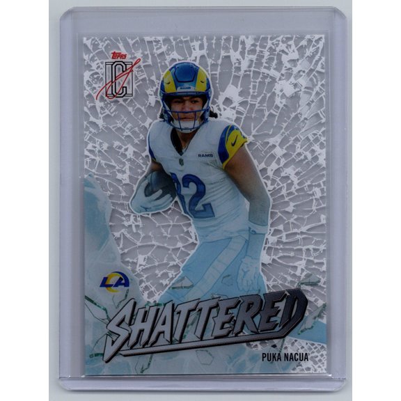 2025 Topps Signature Class Shattered Puka Nacua #S-8 Los Angeles Rams Football Card Los Angeles Rams NFL Football Trading Card