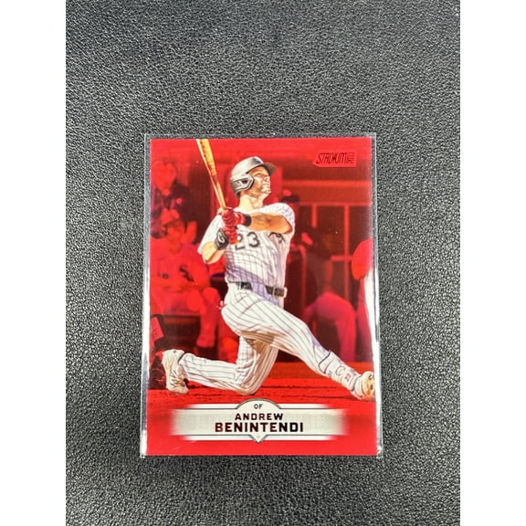 2025 Topps Stadium Club Red #43 Andrew Benintendi Chicago White Sox Baseball Card