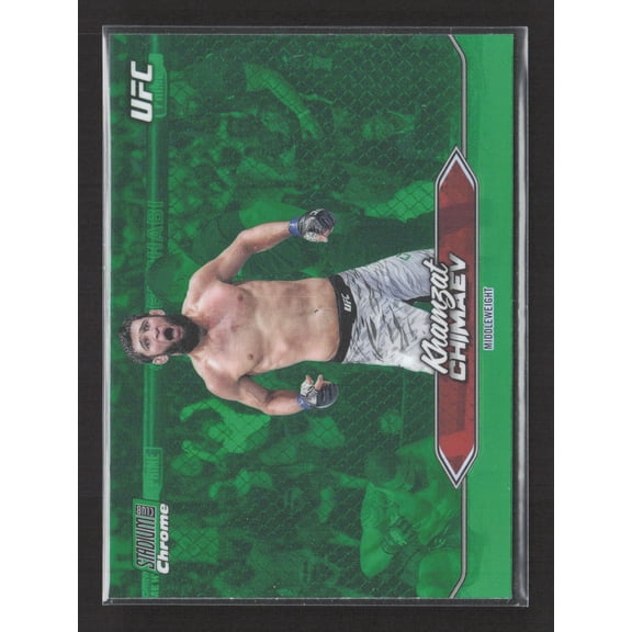 2025 Topps Stadium Club Chrome Khamzat Chimaev C-90 Green UFC Trading Card