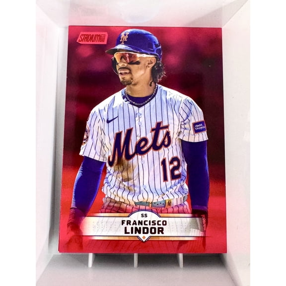 2025 Topps Stadium Club Red #181 Francisco Lindor New York Mets Baseball Card
