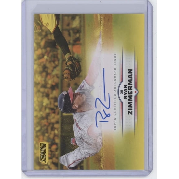 2025 Topps Stadium Club Ryan Zimmerman #SCBA-RZ Yellow Auto Washington Nationals MLB Autographed Baseball Trading Card