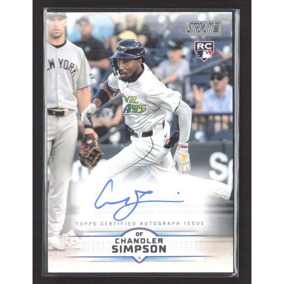 2025 Topps Stadium Club Tampa Bay Rays Chandler Simpson SCBA-CSI RC Auto Tampa Bay Rays MLB Autographed Baseball Trading Card