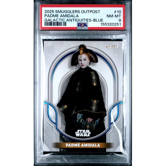2025 Topps Star Wars Smugglers Outpost Galactic Antiquities Padme Amidala 46/50 #10 PSA 8
