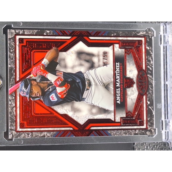 2025 Topps Tier One Angel Martinez Red Foil Parallel /50 #82 CLE Guardians