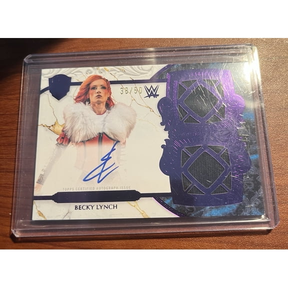 2025 Topps WWE Becky Lynch Res-bly Purple Autographed Memorabilia Trading Card Near Mint
