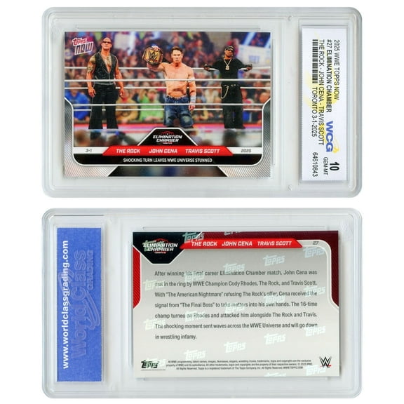 2025 Topps WWE Chamber The Rock / John Cena / Travis Scott Card #27 GEM MINT 10