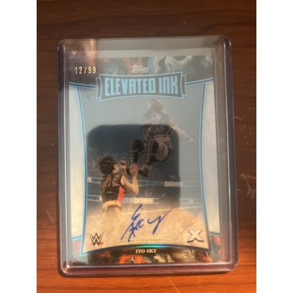 2025 Topps WWE Exalted Iyo Sky Aqua Autograph Short Print 1st Edition Parallel/Variety Insert Topps Autographed Wrestling Trading Card