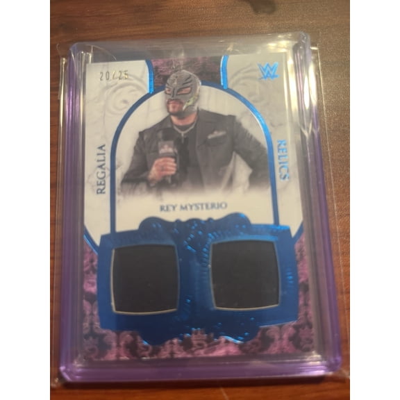 2025 Topps WWE Rey Mysterio Blue Short Print Autograph Wrestling Card