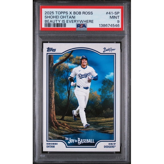 2025 Topps X Bob Ross the Joy of Baseball Beauty Is Everywhere Shohei Ohtani #41SP PSA 9