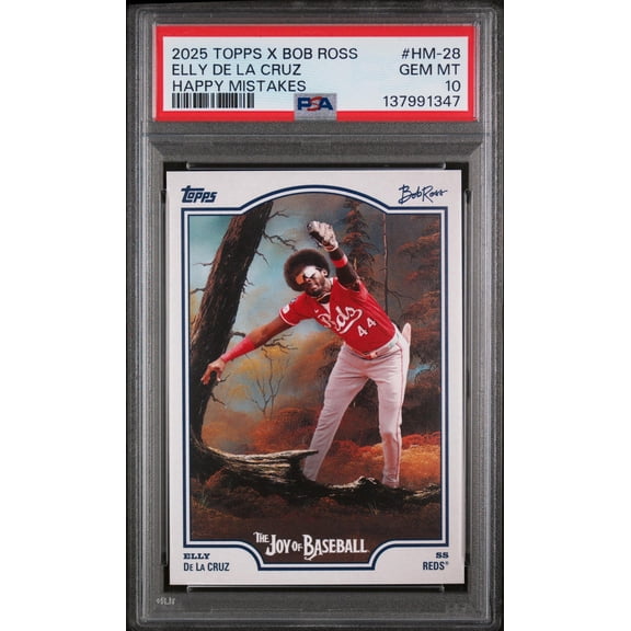 2025 Topps X Bob Ross the Joy of Baseball Happy Mistakes Elly De La Cruz #HM-28 PSA 10