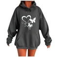 thumbnail image 1 of 2025 Tops Hoodies for Women Fall Fashion Hooded Sweatshirts Casual Loose Heart Butterflies Printed Outdoor Hoody Jackets Round Neck Long Sleeve Hoodie Pullover Winter Outwears with Pocket, 1 of 4