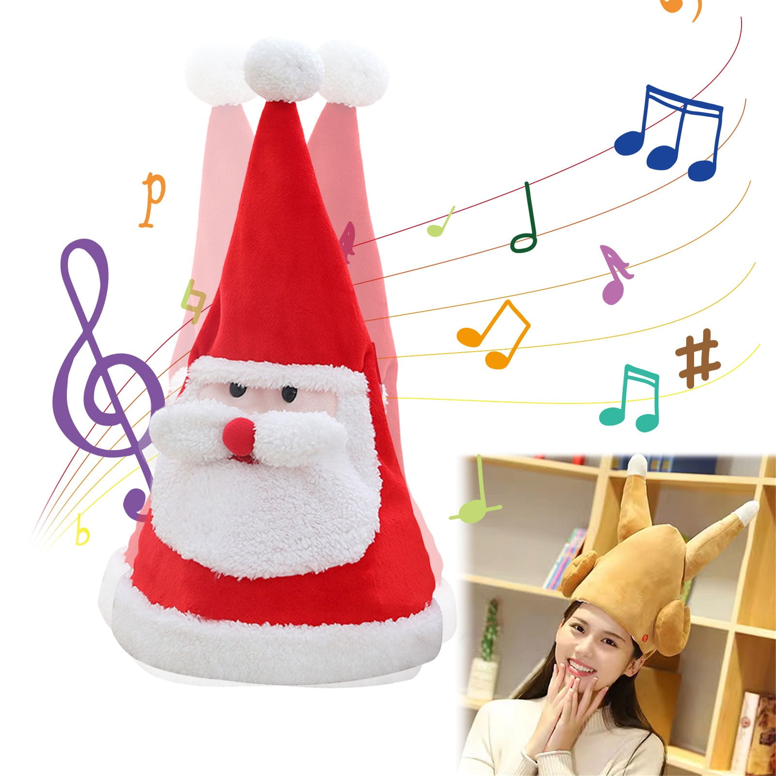 2025 Toy！ Roast Chicken Hat Quirky Gift Moveable Leg Dancing Turkey Hat