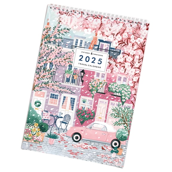 2025 Travel Checklist Calendar Twin-Coil Binding 2025 Monthly Calendar Planner 12 Month from January 2025-December 2025