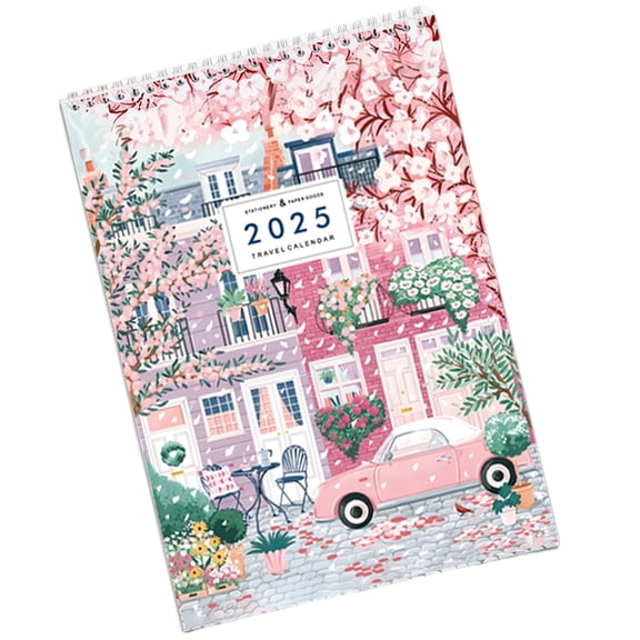 2025 Travel Checklist Wall Monthly Calendar 12 Month Referances January 2025 to December 2025 Unlined Daily Blocks