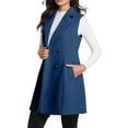 thumbnail image 1 of 2025 Trendy Long Vest for Women Sleeveless Tweed Blazer Fall Jackets Cardigan Outerwear Double Breasted Trench Coats, 1 of 9