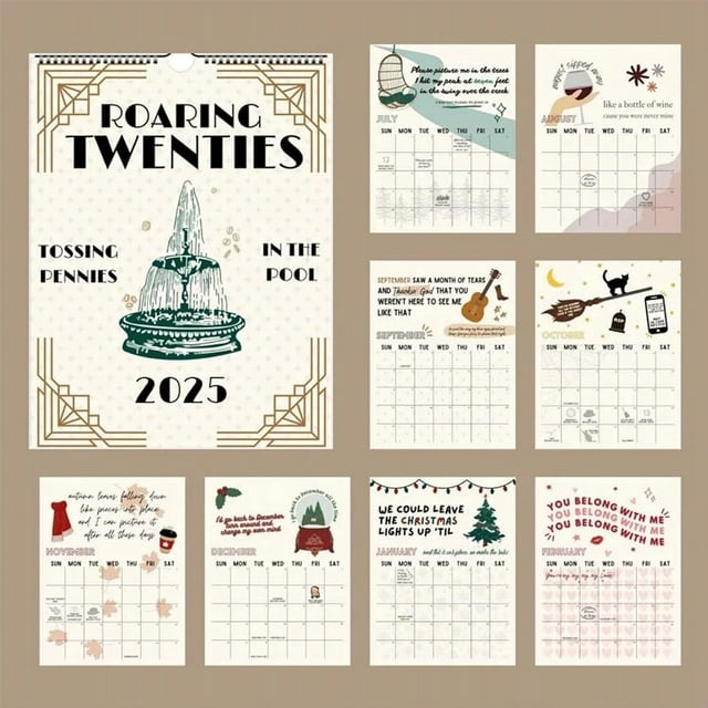 2025 Ts Lyrics Calendar, 2025 Lyric Calendar Ts, 2025 Roaring Twenties
