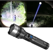 2025 The Ultimate Survival Flashlight 100000 Lumen LED Rechargeable Powerful Super Bright Flash Light with Zoom ,Power Bank, and Digital Display, for Camping,Fishing
