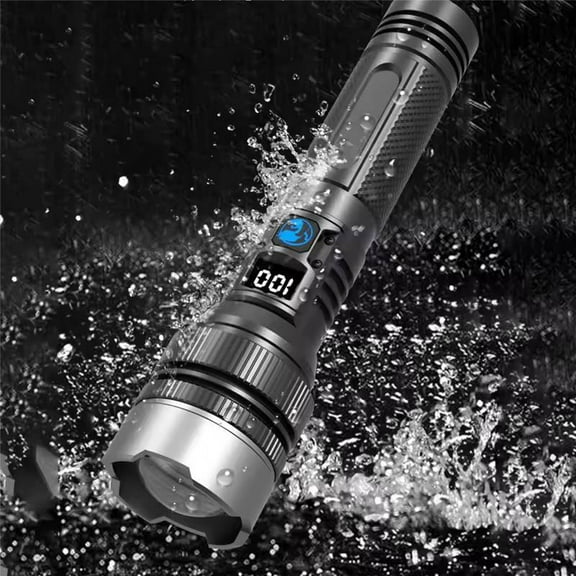 2025 The Ultimate Survival Flashlight,Powerful Flashlight,Digital Display Strong Light Flashlight,High Lumens Led Flashlight Rechargeable With 3 Modes,Rechargeable Flashlights Flash Light