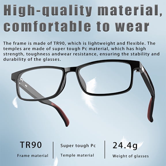 2025 Unisex Audio Smart Glasses | Anti-Blue Light | Hi-Fi Sound | Detachable Temples