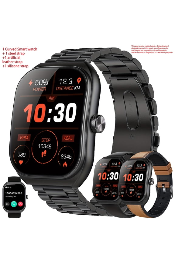 2025 Unisex Smartwatch | 2.01" 3D Curved Screen | Wireless Call/Answer | Fitness & Sleep Tracking | Multi-Sports Modes | iOS & Android