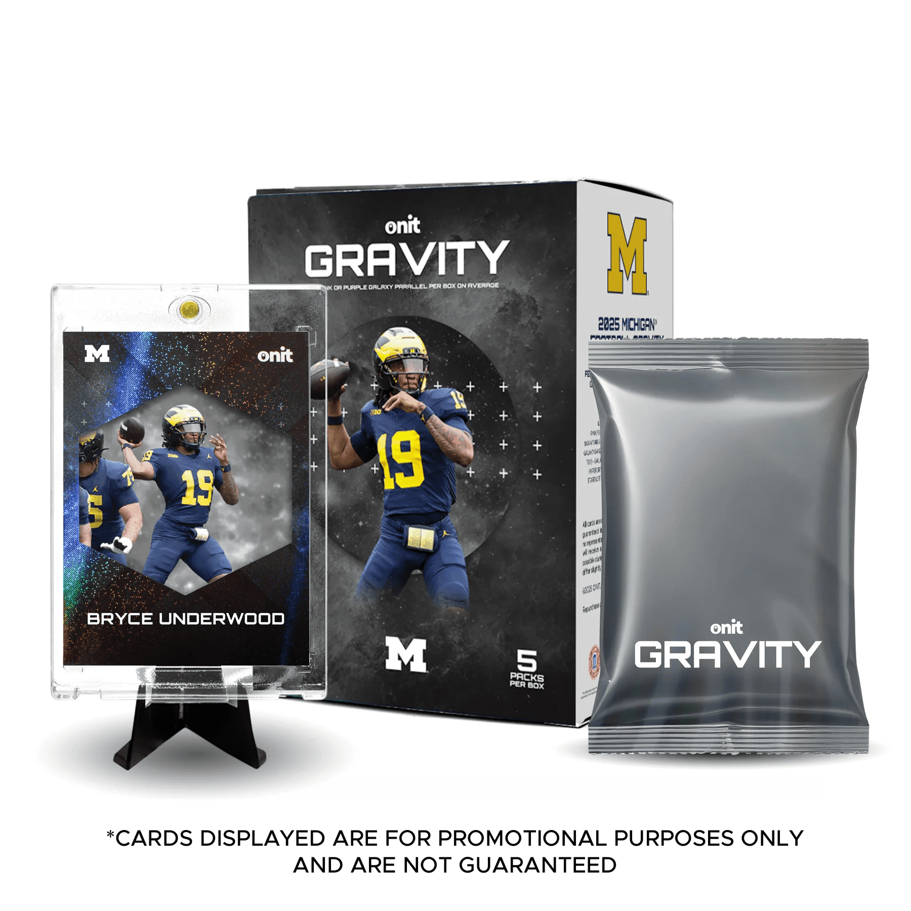 2025 ONIT University of Michigan Football Gravity Trading Cards Blaster Box