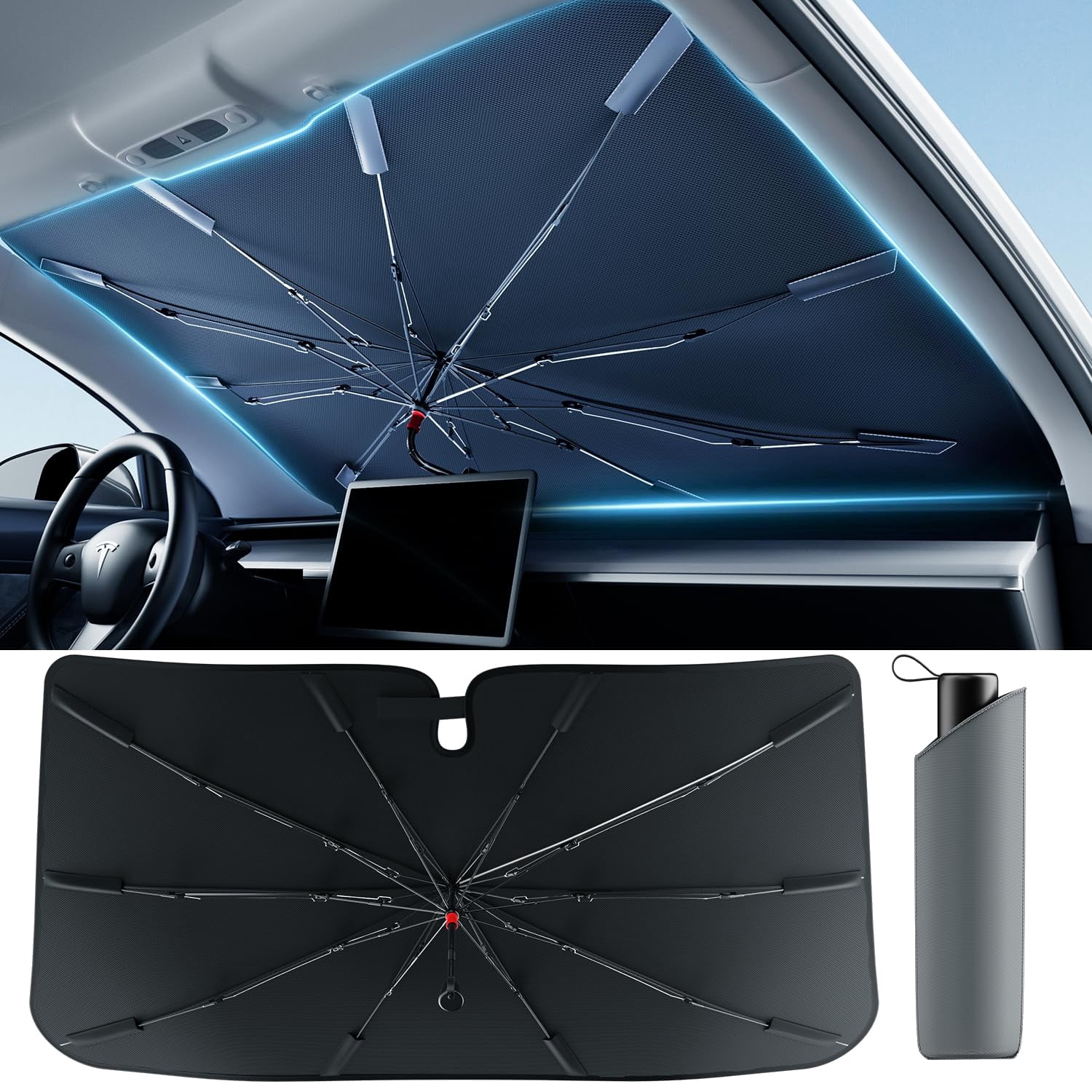 [2025 Updated] Bolamp Car Windshield Sun Shade, [Effective Keep Cool ...