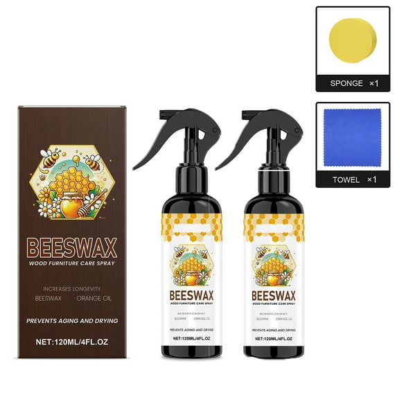 2025 Upgrade Beeswax Spray Furniture Polish,Bees Wax Spray Furniture Polish,Beeswax Polish For Wood Furniture, For Floors And Furnitures,2pc