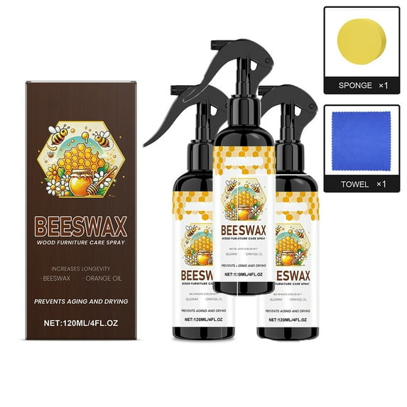 2025 Upgrade Beeswax Spray Furniture Polish,Bees Wax Spray Furniture Polish,Beeswax Polish For Wood Furniture, For Floors And Furnitures,3pc