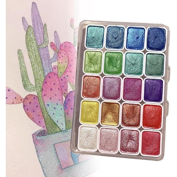 2025 Upgrade Color Shifting Watercolor Paint, 20 Colors Watercolor Painting Set, Shifting Watercolor Painting Set, Water Colour Solid Paint Box for Kids Adults Beginners Artists (#B 1ml)