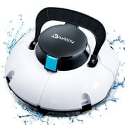 (2025 Upgrade) Cordless Robotic Pool Cleaner, Winny Pool Cleaner Automatic Pool Vacuum with Dual Filters, 80 Mins Runtime, Ideal for Flat Above Pools Up to 645 Sq.Ft (White and Blue)