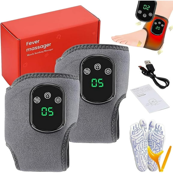 2025 Upgrade Foot Massager, Foot Massager for Neuropathy, with 3-Speed Vibration & 5-Temperature Settings, Heated, Wireless Triple Therapy Massagers (2PCS)