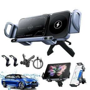 2025 Upgrade High Intelligent Mobile Phone/Pad Holder, 2 in 1 Auto Rotating Phone Holder, Wireless Charging Dock, Smart Car Mount for Smartphone/Tablet/Foldable Device (Black)