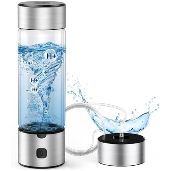 2025 Upgrade Hydrogen Water Bottle Generator, 2 in 1 Hydroh Hydrogen Water Bottle with SPE/PEM Technology, 460ml Portable Rechargeable Ionizer Machine for , Office, Travel and Fitness