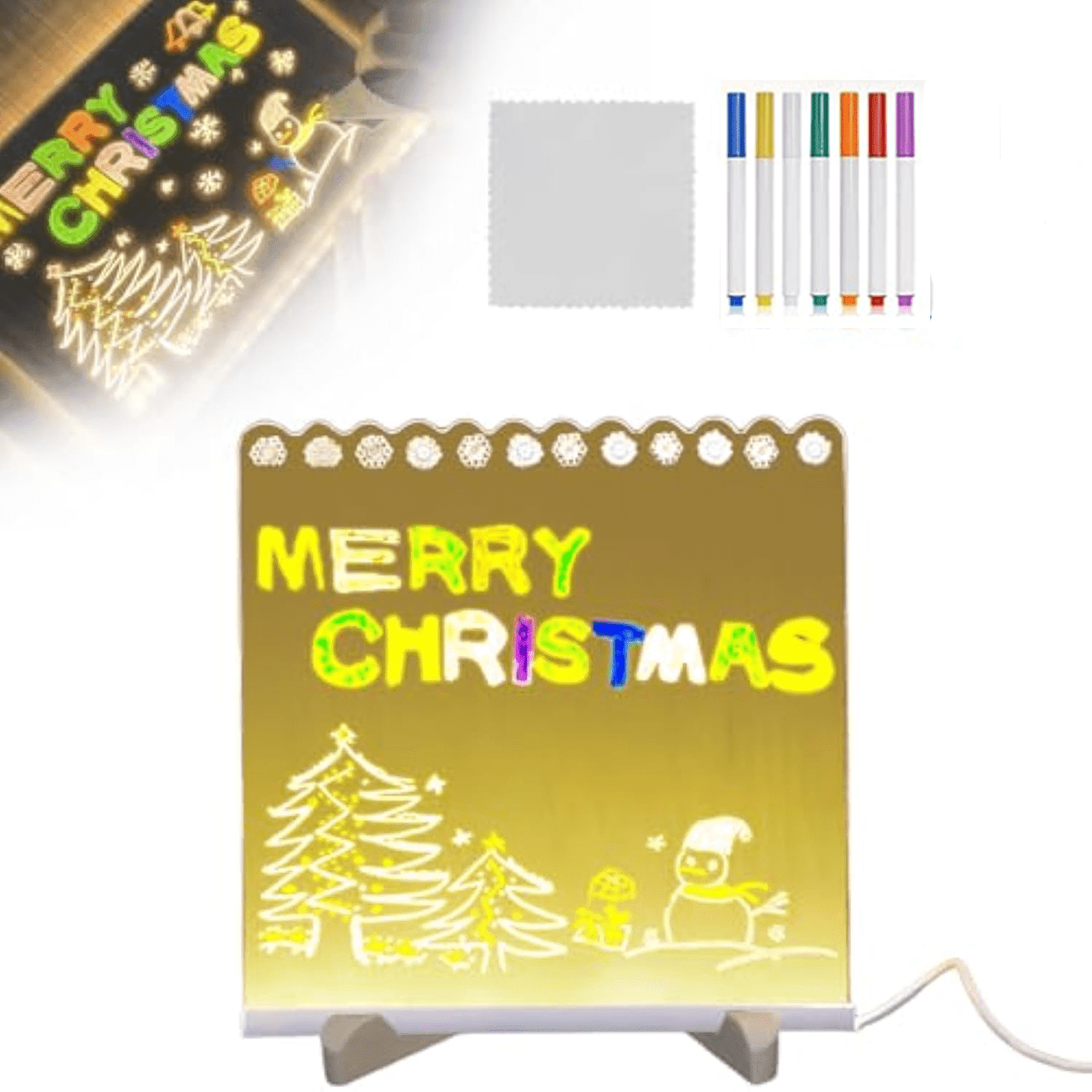 2025 Upgrade LED Note Board with Colors, Glowing Acrylic Message Marker ...