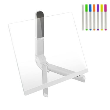 2025 Upgrade LED Note Board with Colors, Glowing Acrylic Message Marker Board with Light, Light Up Dry Erase Board with Stand as a Glow Memo Letter Board Note Glass Clear Board