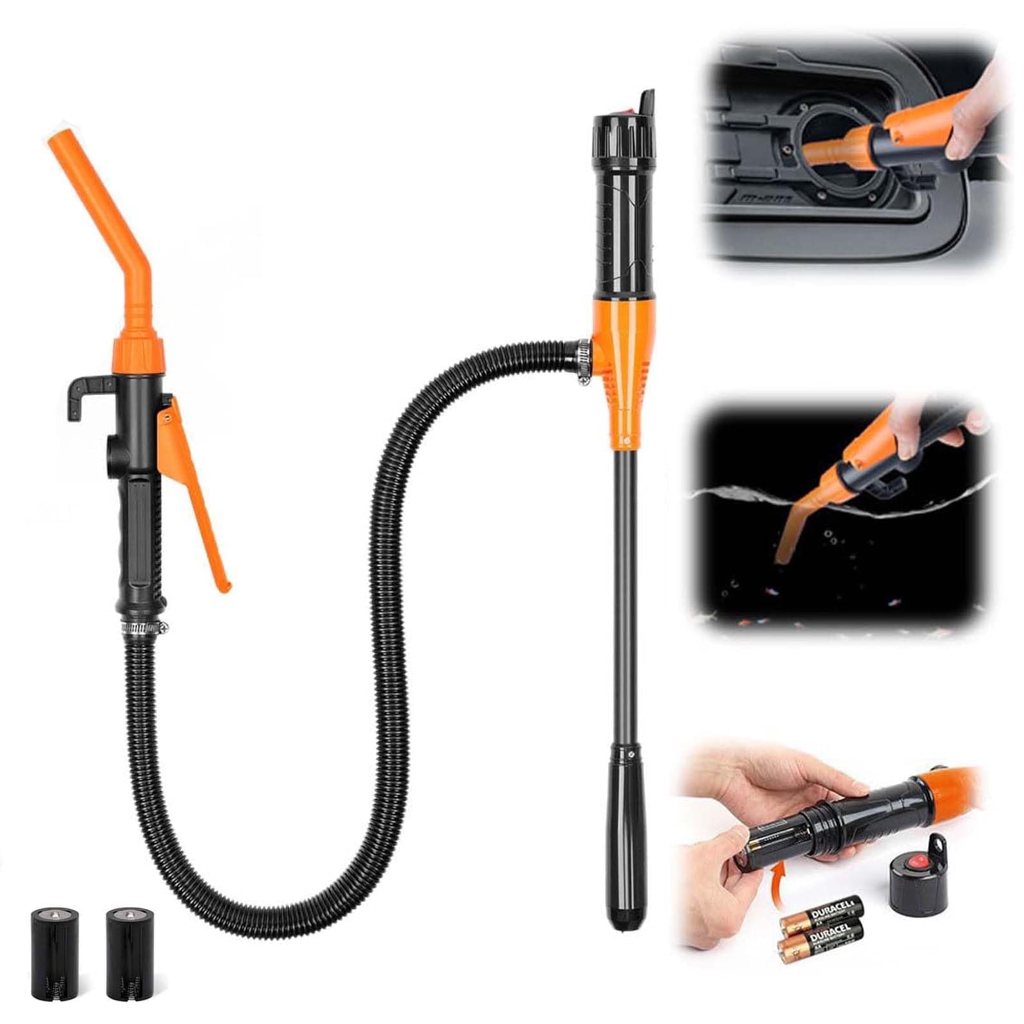 Portable Power Battery Pump, Battery Operated Electric Siphon Pump Water Transfer Pump, Easy to Use Hand Fuel Pump Portable Battery Pump for Gas, Fuel, Diesel, Water Transfer (1 Pack)