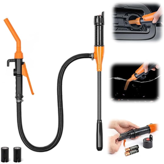 2025 Upgrade Portable Power Battery Pump, Battery Operated Electric Siphon Pump Water Transfer Pump, Easy to Use Hand Fuel Pump Portable Battery Pump for Gas, Fuel, Diesel, Water Transfer (1 Pack)
