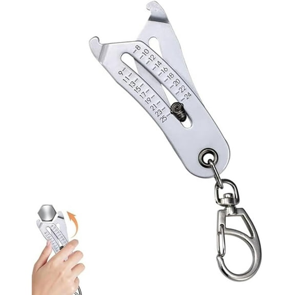 2025 Upgrade Precise Thread Bolt Size Finder Checker Keychain, Portable Bolt and Nut Sizer Identifier Gauge Tools, Nut Head Size Finder Verification Tool for Quick and Fast Hand Measuring(1pcs)