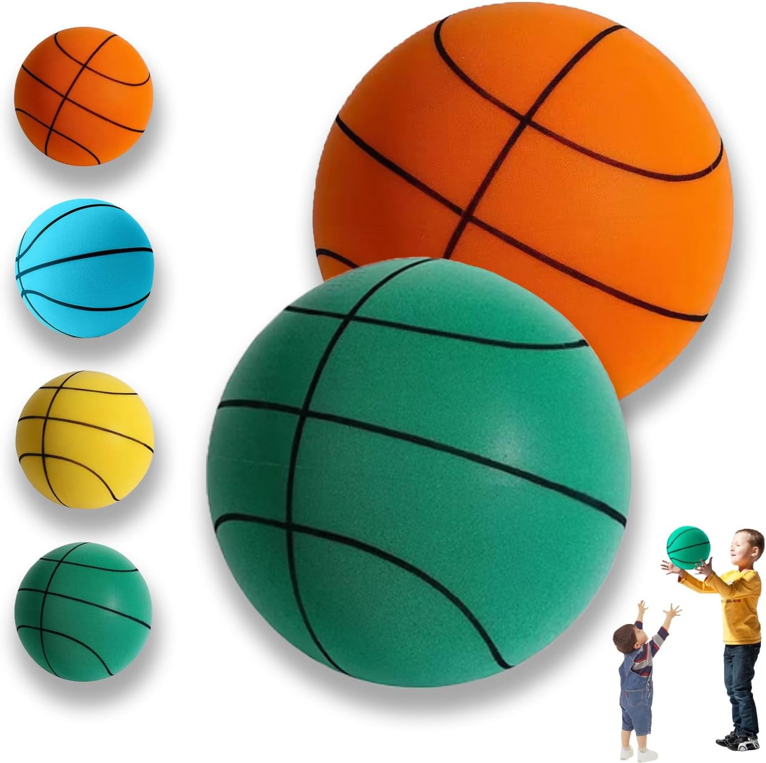 Stille Basketbal - Foam Ball - Zachte Bal - Geluidloos - Geschikt voor Indoorspel - 21CM - Sport - Voor In Huis - Voorkomt Krassen - Oranje