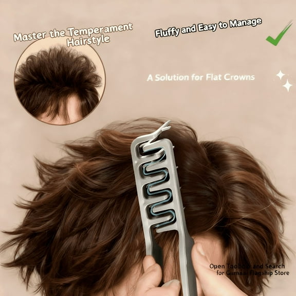 2025 Upgrade Texture Comb, Volumizing Wide-Tooth Hair Styling Comb, Foundation Capacity Apparatus Maximum Lift Roots Volume Tool, Bangs Seam Grooming Accessory for Women Men