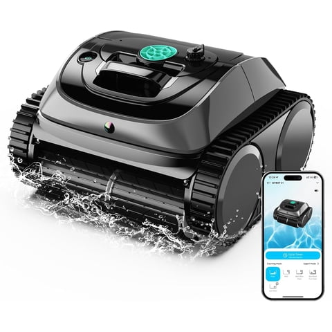 WYBOT Cordless Robotic Pool Vacuum, Robotic Pool Cleaner with Wall Climbing, Upgraded Triple-Motor, 150mins Runtime for Inground Pools up to 1614 Sq.ft