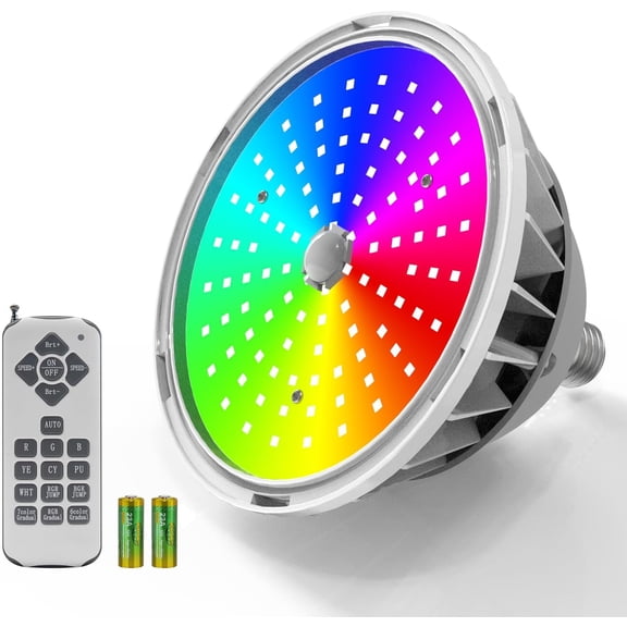 2025 Upgraded 120V 90W LED Pool Light Bulb for Inground Pool,RGB Color Changing Pool Light for Swimming Inground Pool,E26 Base,Remote Control,Replacement Bulb for Pentair and Hayward Fixture$$