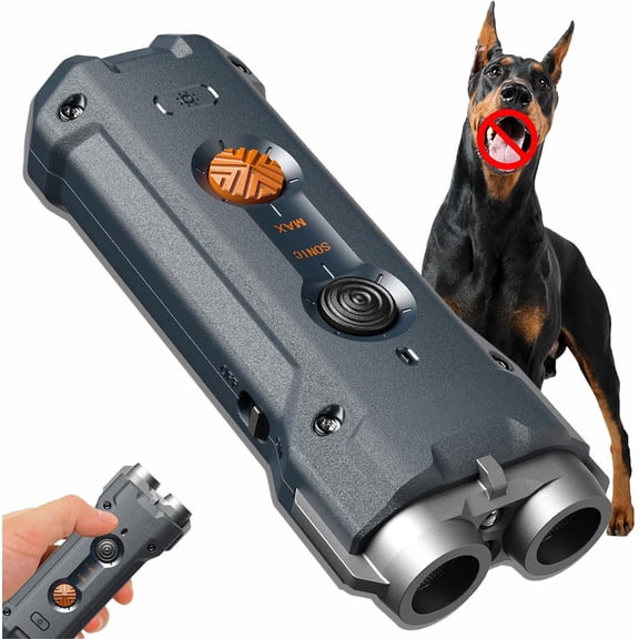 2025 Upgraded 2X Ultrasonic Dog Bark Deterrent - 32FT Range Rechargeable Anti Barking Device, Portable Handheld Training Tool for Stopping Neighbor's Dogs, Safe for Indoor/Outdoor Use