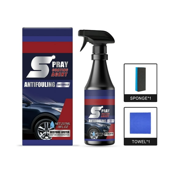 2025 Upgraded 3-in-1 Spray Coating Car Polish,Multi-Functional Coating Renewal Agent Spray, High Gloss Shine,Easy Spray On & Wipe Off 237ml