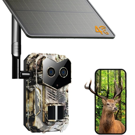 2025 Upgraded 4G Cellular Trail Camera with GPS, Dual Lens, Night Vision, Motion Activated, Waterproof