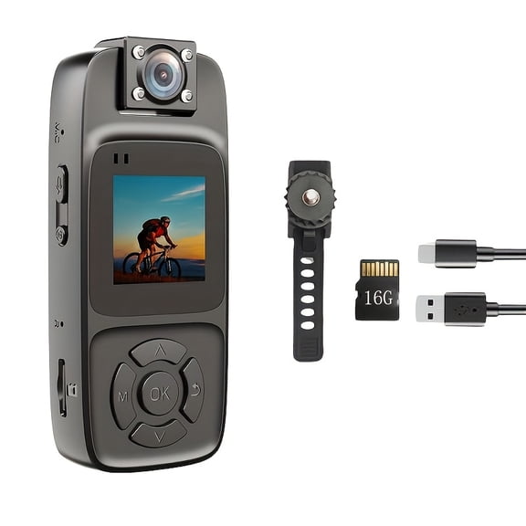 2025 Upgraded 4K Action Camera with WiFi, 180° Rotatable Lens, Night Vision, 7H Battery, Screen for Sports Cycling Travel Vlogging