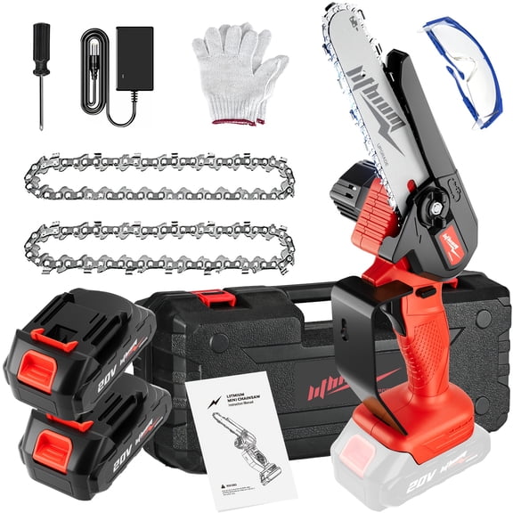 2025 Upgraded 6-Inch Mini Wireless Electric Chainsaw, Battery-Powered Handheld Portable Chainsaw for Tree Pruning & Gardens, Perfect New Year Gifts for Men & Fathers